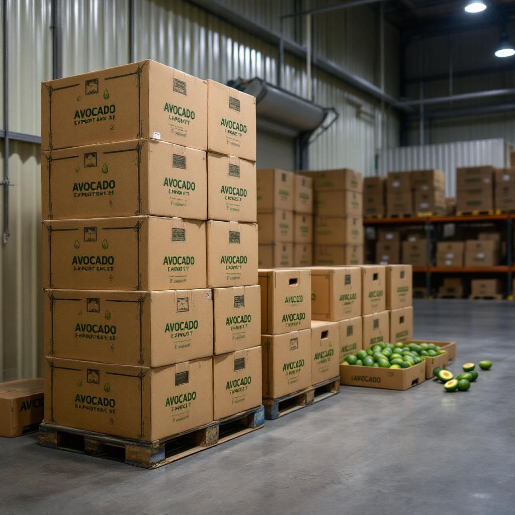 Caja de Aguacate para Exportacion
